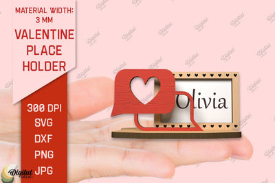 Valentine Place Holder Laser Cut. Name Card SVG SVG Evgenyia Guschina 