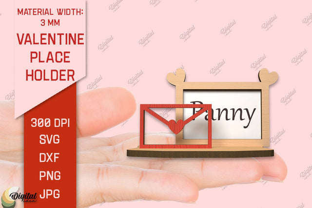 Valentine Place Holder Laser Cut. Name Card SVG SVG Evgenyia Guschina 