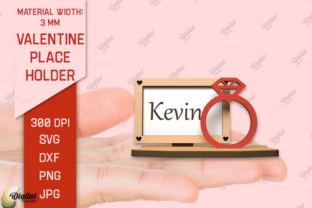 Valentine Place Holder Laser Cut. Name Card SVG SVG Evgenyia Guschina 