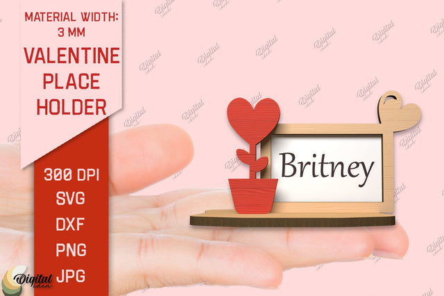 Valentine Place Holder Laser Cut. Name Card SVG SVG Evgenyia Guschina 