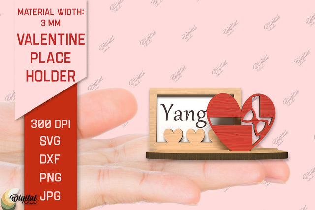 Valentine Place Holder Laser Cut. Name Card SVG SVG Evgenyia Guschina 