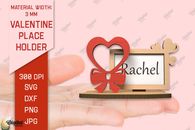 Valentine Place Holder Laser Cut. Name Card SVG SVG Evgenyia Guschina 