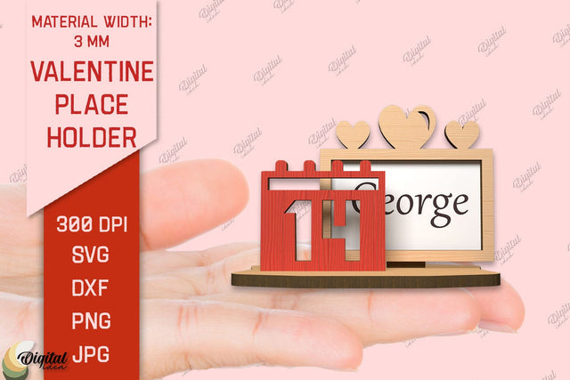 Valentine Place Holder Laser Cut. Name Card SVG SVG Evgenyia Guschina 