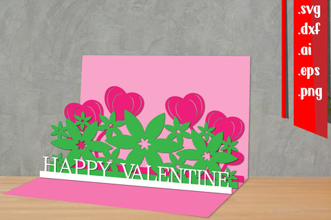 Valentine Pop-Up Card | Valentine Papercut 3D Paper zafrans studio 
