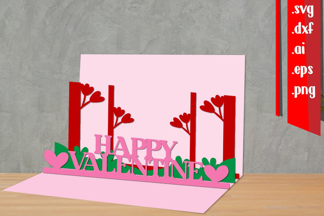 Valentine Pop-Up Card | Valentine Papercut SVG zafrans studio 