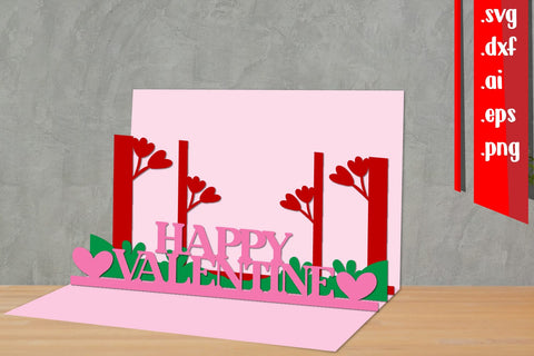 Valentine Pop-Up Card | Valentine Papercut SVG zafrans studio 