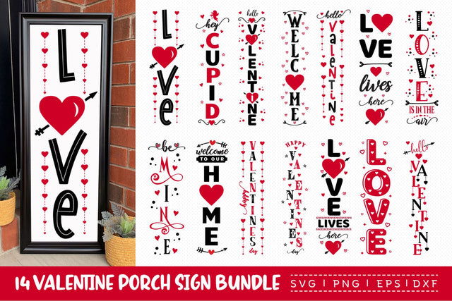 Valentine Porch Sign Bundle | 14 SVG Cut Files SVG CraftLabSVG 