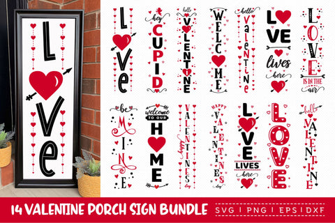 Valentine Porch Sign Bundle | 14 SVG Cut Files SVG CraftLabSVG 