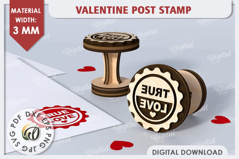 Valentine Post Stamp Laser Cut. 3D Love Sign SVG Design SVG Evgenyia Guschina 