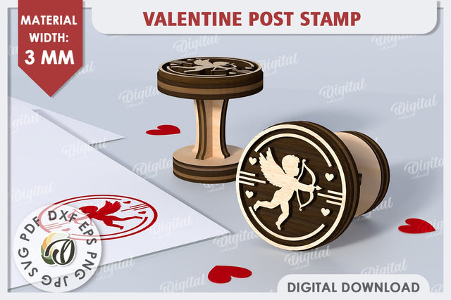 Valentine Post Stamp Laser Cut. Love Sign SVG SVG Evgenyia Guschina 