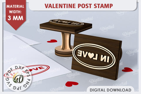 Valentine Post Stamp LaserCut. 3D Love Sign SVG Design SVG Evgenyia Guschina 