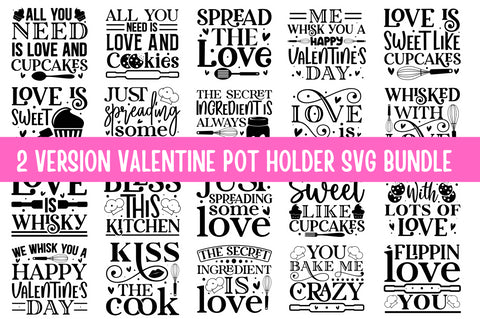 Valentine Pot Holder SVG Bundle SVG Regulrcrative 