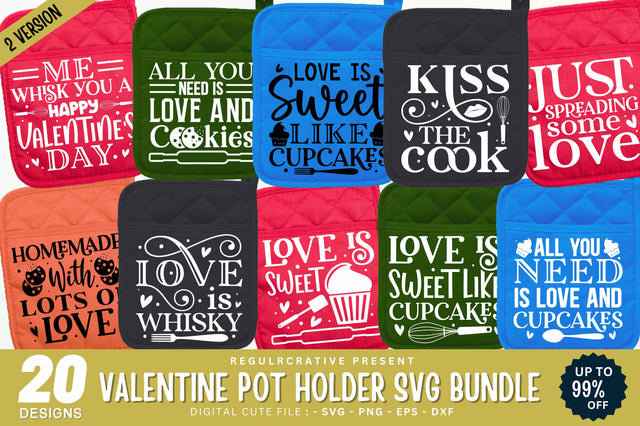 Valentine Pot Holder SVG Bundle SVG Regulrcrative 