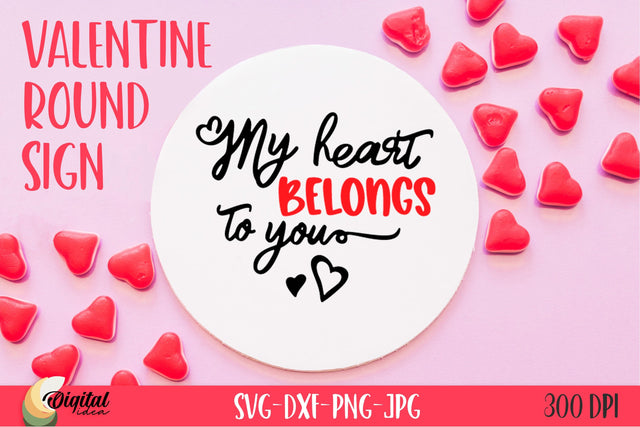 Valentine Quote SVG. Valentine Round Sign SVG SVG Evgenyia Guschina 