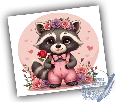 Valentine Raccoon Lover 20oz Tumbler, 20oz Raccoon Wrap, Cute Raccoon Gift, Valentine’s Day Tumbler, Animal Lover Tumbler, Sublimation Design, Funny Raccoon Tumbler Sublimation ToriDesigns 