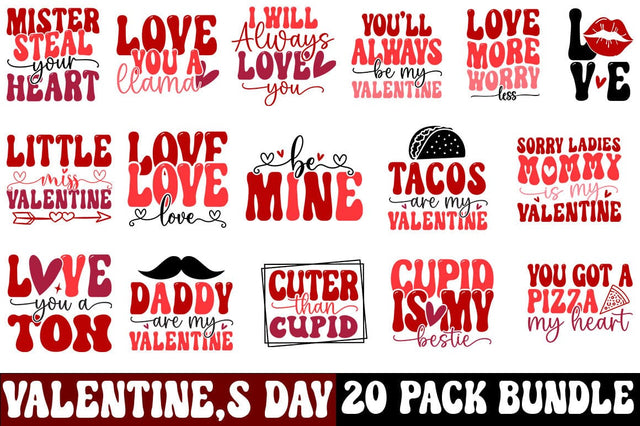 Valentine Retro Tshirt Design Bundle SVG CraftingStudio 