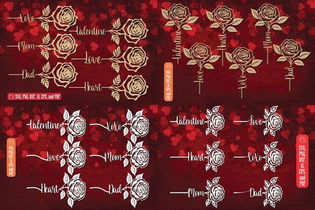 Valentine Rose Laser-cut SVG Bundle SVG MD JOYNAL ABDIN 