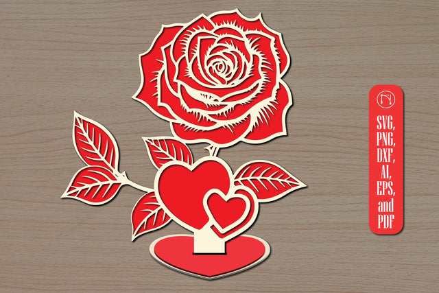 Valentine Rose SVG with Stand SVG MD JOYNAL ABDIN 
