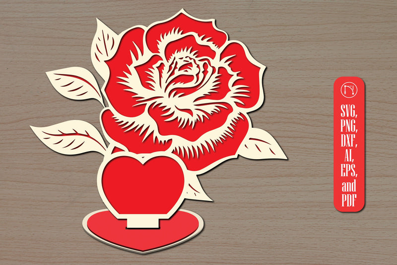 Valentine Rose SVG with Stand SVG MD JOYNAL ABDIN 