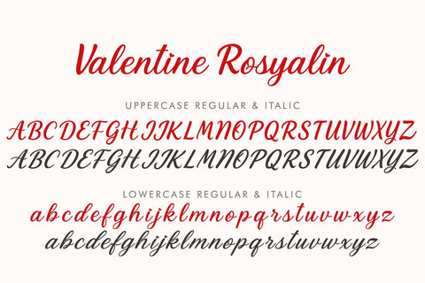 Valentine Rosyalin Font Prasetya Letter 