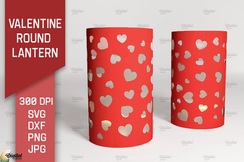 Valentine Round Lantern Paper Cut Bundle. Valentine Home Decor SVG 3D Paper Evgenyia Guschina 