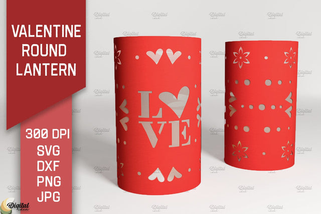 Valentine Round Lantern Paper Cut. Love SVG 3D Paper Evgenyia Guschina 