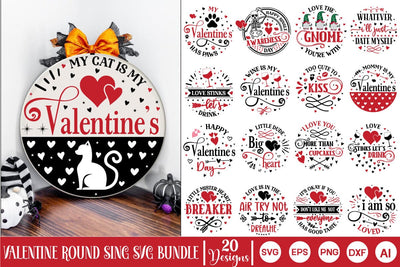 Valentine Round Sing SVG Bundle, Valentine SVG Bundle, Valentine's Day SVG Bundle, SVGs,Quotes and Sayings,Food & Drink,On Sale, Print & Cut SVG DesignPlante 503 