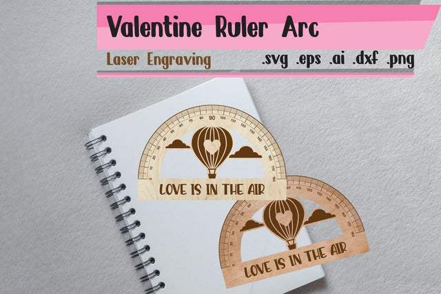 Valentine Ruler Arch - Ruler Protactor - Wooden Ruler SVG zafrans studio 