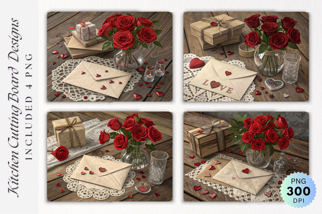 Valentine s Elegance Wooden Romance Cutting Board Sublimation Regulrcrative 