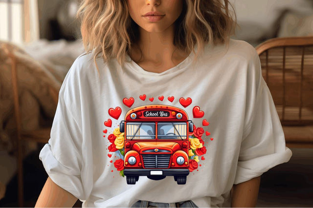 Valentine school bus clipart png design Sublimation Designangry 
