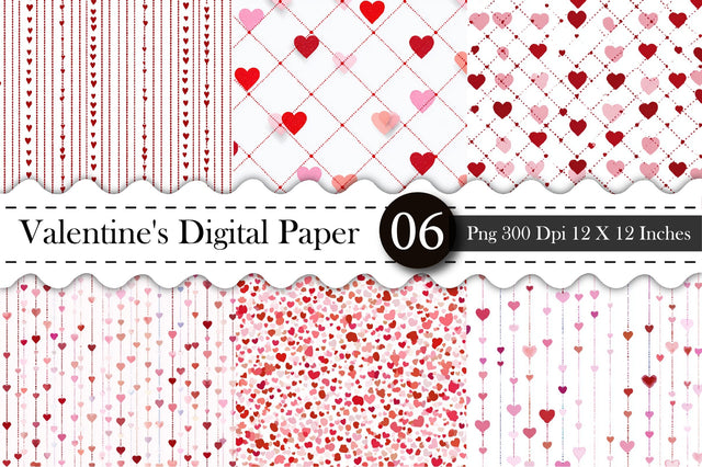 Valentine Seamless Digital Papers- Valentine PNG Digital Pattern designmaster24 