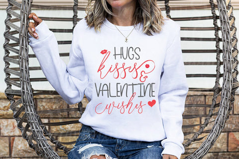 Valentine Shirt Svg, Hugs Kisses and Valentine Wishes SVG MaiamiiiSVG 