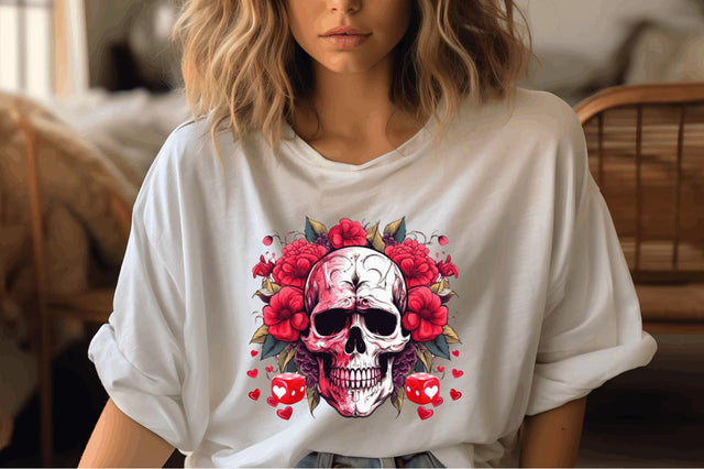 Valentine skull clipart PNG design Sublimation Designangry 