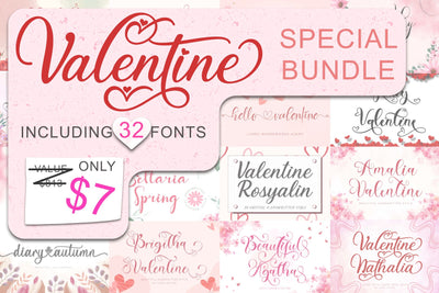 Valentine Special Bundle Font Prasetya Letter 
