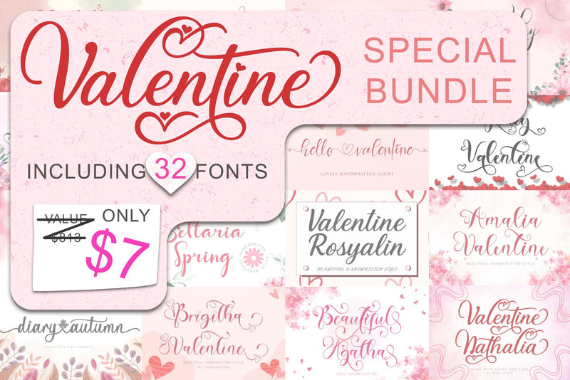 Valentine Special Bundle Font Prasetya Letter 
