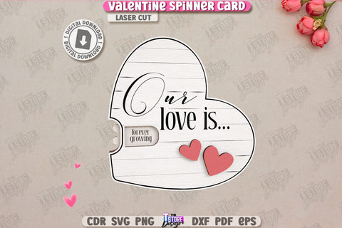 Valentine Spinner Cards Laser Cut Bundle | Valentine’s Day Greeting Cards | Happy Valentine’s Day | Cute Design | Love Day | Glowforge File | Holidays Gift | Valentine’s Gift Idea | CNC Files SVG The T Store Design 