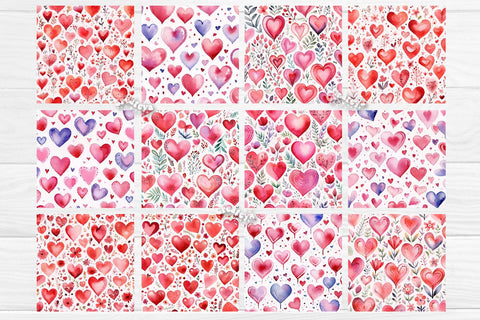 Valentine Square coaster Sublimation Bundle coaster design Watercolor Hearts PNG Square keychain Sublimation Createya Design 