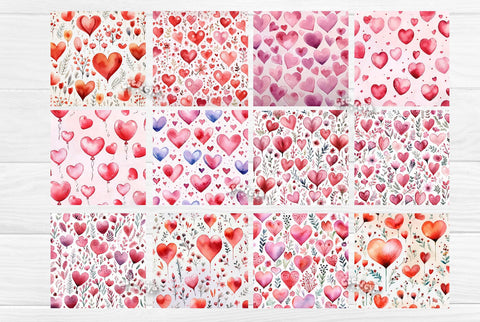 Valentine Square coaster Sublimation Bundle coaster design Watercolor Hearts PNG Square keychain Sublimation Createya Design 