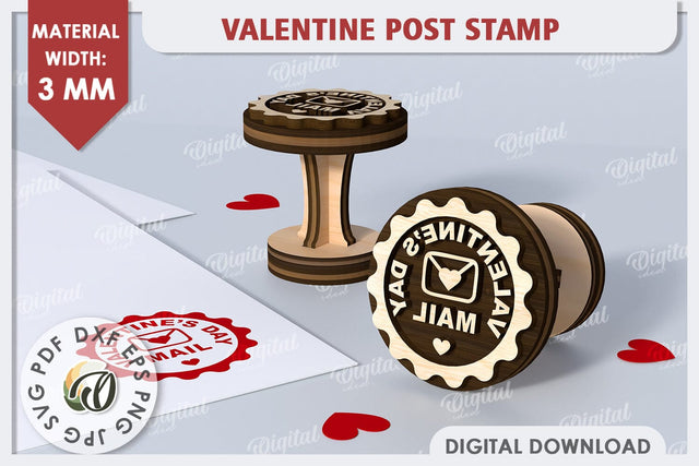 Valentine Stamp Laser Cut. 3D Love Sign SVG Design SVG Evgenyia Guschina 