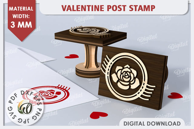 Valentine Stamp Laser Cut. 3D Valentine Post Stamp SVG SVG Evgenyia Guschina 