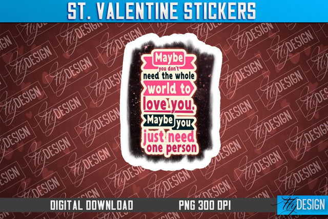 Valentine Sticker Sublimation PNG Design | Valentine Day PNG | Love Design Sublimation Fly Design 