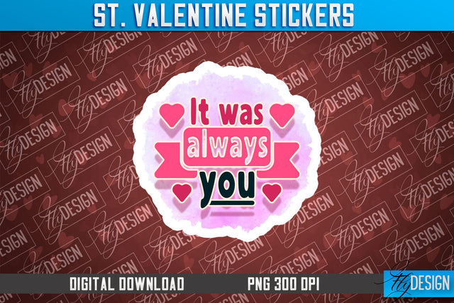 Valentine Sticker Sublimation PNG Design | Valentine Day PNG | Love Design Sublimation Fly Design 