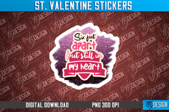Valentine Sticker Sublimation PNG Design | Valentine Day PNG | Love Design Sublimation Fly Design 