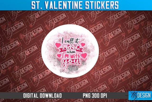 Valentine Sticker Sublimation PNG Design | Valentine Day PNG | Love Design Sublimation Fly Design 