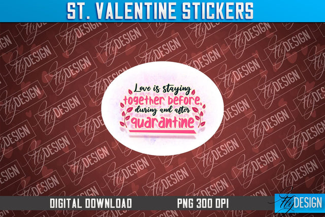 Valentine Sticker Sublimation PNG Design | Valentine Day PNG | Love Design Sublimation Fly Design 