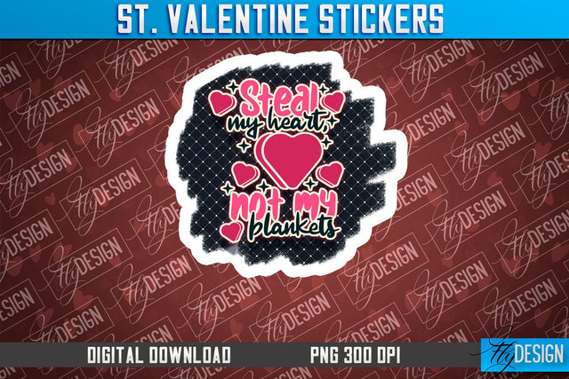 Valentine Sticker Sublimation PNG Design | Valentine Day PNG | Love Design Sublimation Fly Design 
