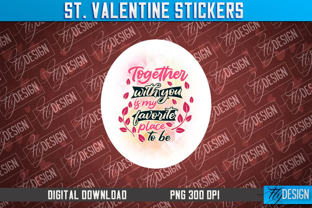 Valentine Sticker Sublimation PNG Design | Valentine Day PNG | Love Design Sublimation Fly Design 