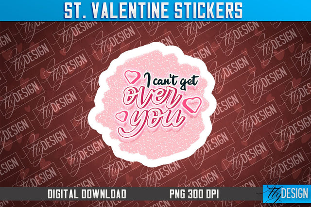 Valentine Sticker Sublimation PNG Design | Valentine Day PNG | Love Design Sublimation Fly Design 