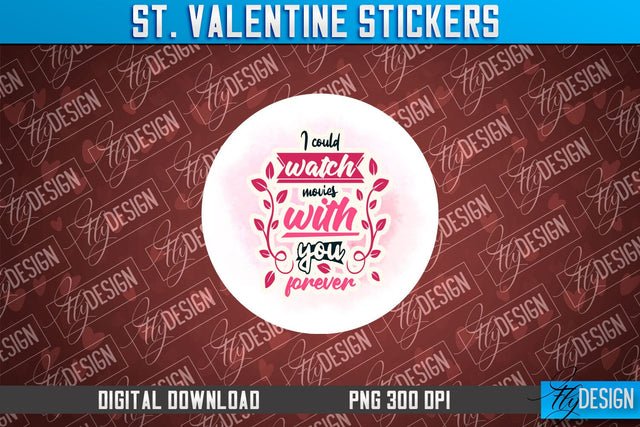 Valentine Sticker Sublimation PNG Design | Valentine Day PNG | Love Design Sublimation Fly Design 