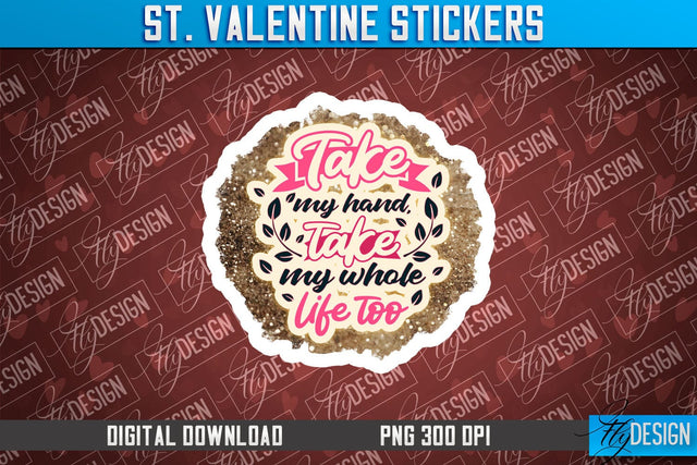 Valentine Sticker Sublimation PNG Design | Valentine Day PNG | Love Design Sublimation Fly Design 